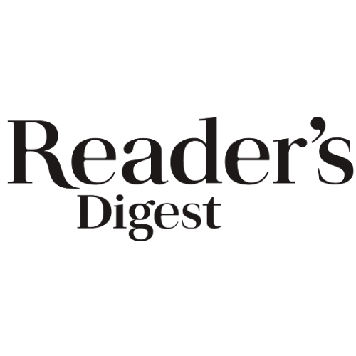 A black and white image of the word reader 's digest.