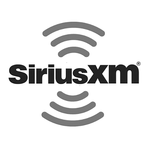 A black and white logo of the sirius xm radio.